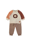 Babybol Baby Boy Animal Sweater and Jogger Set, Cream