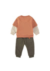 Babybol Baby Boy Roarsome Sweater and Jogger Set, Orange