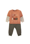 Babybol Baby Boy Roarsome Sweater and Jogger Set, Orange