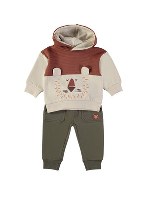 Babybol Baby Boy Tiger Hoodie and Jogger Set, Orange