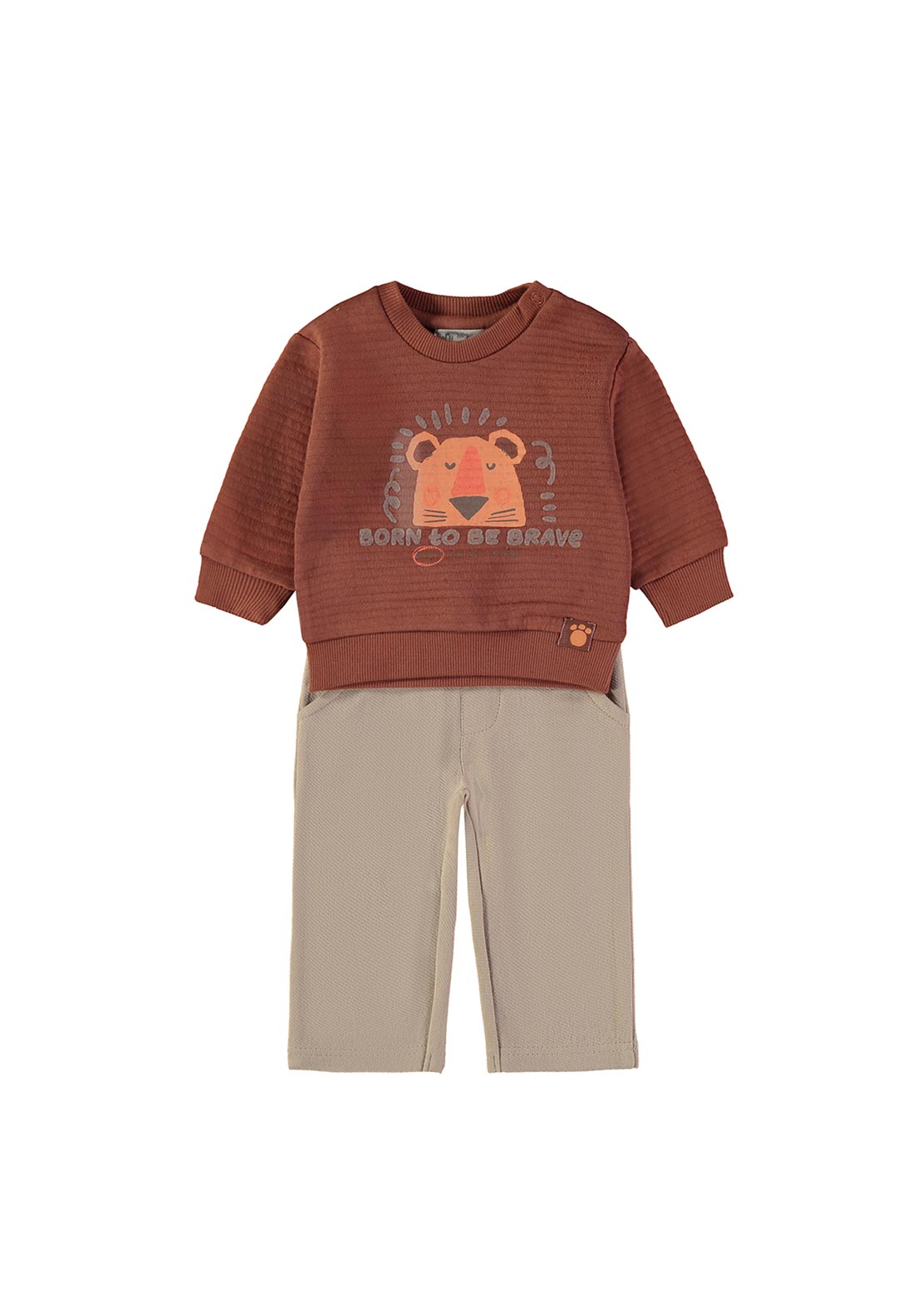 Babybol Baby Boy Brave Sweater and Pant Set, Orange
