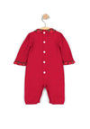Emile Et Rose Girl Khloe Tartan Romper and Hat Set, Red