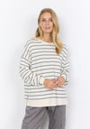 Soyaconcept Barni Round Neck Striped Sweatshirt, Cream