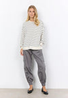 Soyaconcept Barni Round Neck Striped Sweatshirt, Cream