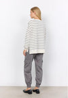 Soyaconcept Barni Round Neck Striped Sweatshirt, Cream