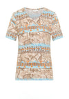 Barbara Lebek V- Neck Snakeskin Aztec Mix Print Top, Sand