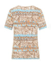 Barbara Lebek V- Neck Snakeskin Aztec Mix Print Top, Sand