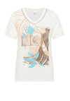 Barbara Lebek Script Frontal Print Top, Off-White