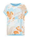 Barbara Lebek Round Neck Patterned Top, Blue