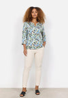 Soyaconcept Marica Split Neck Print Blouse, Blue