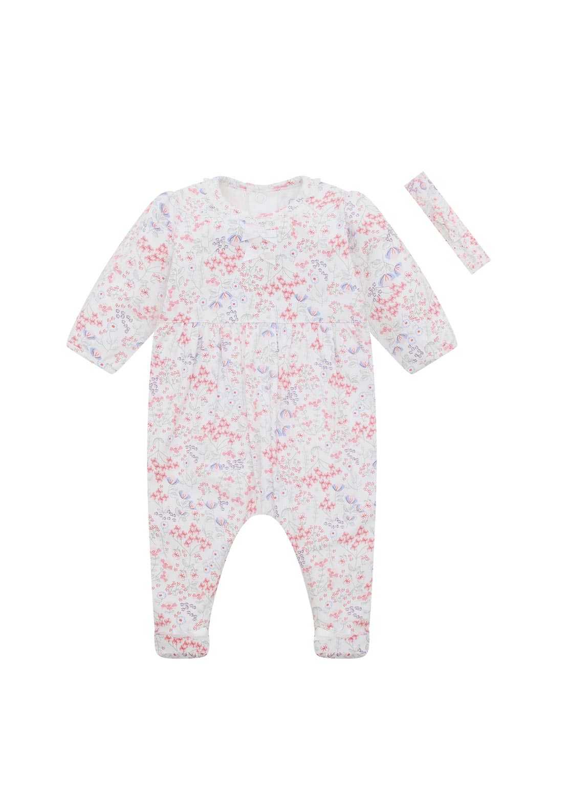 Emile Et Rose Baby Girl Lacey Babygrow and Headband Set, Pink