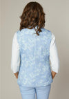 Jessica Graaf Blurred Floral Print Textured Gilet, Blue