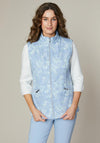 Jessica Graaf Blurred Floral Print Textured Gilet, Blue