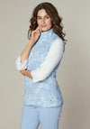 Jessica Graaf Blurred Floral Print Textured Gilet, Blue