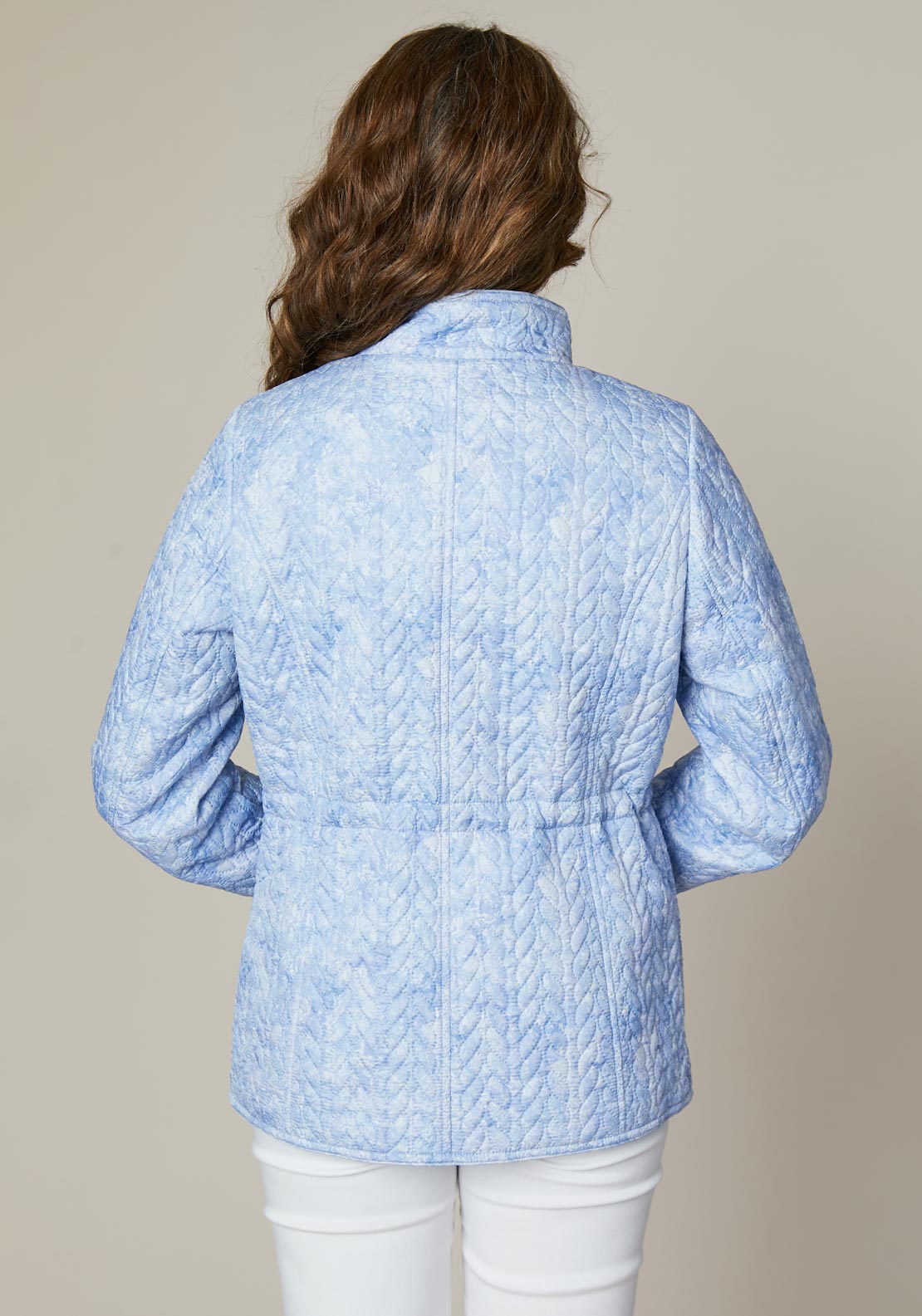 Jessica Graaf Floral Print Quilted Jacket, Blue