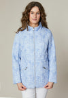 Jessica Graaf Floral Print Quilted Jacket, Blue