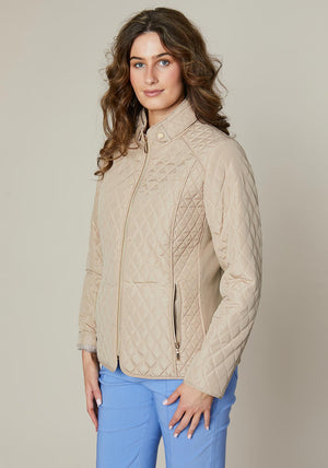 Jessica Graaf Quilted Zipped Jacket, Dark Cream