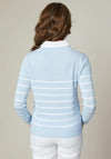 Jessica Graaf Striped Collar Sweater, Light Blue