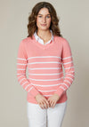 Jessica Graaf Striped Collar Sweater, Coral