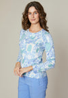 Jessica Graaf Botanical Print Sweater, Blue