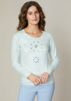 Jessica Graaf Embellished Mandala Print Sweater, Mint Green