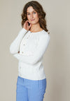 Jessica Graaf Knit Cable Style Cardigan, Off White