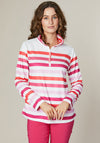 Jessica Graaf Striped Half Zip Sweatshirt, Pink