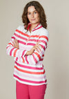 Jessica Graaf Striped Half Zip Sweatshirt, Pink