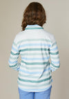 Jessica Graaf Striped Quarter Zip Sweatshirt, Blue and Green