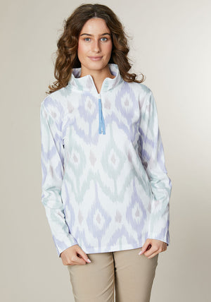 Jessica Graaf Printed Half Zip Sweatshirt, Lilac Multi