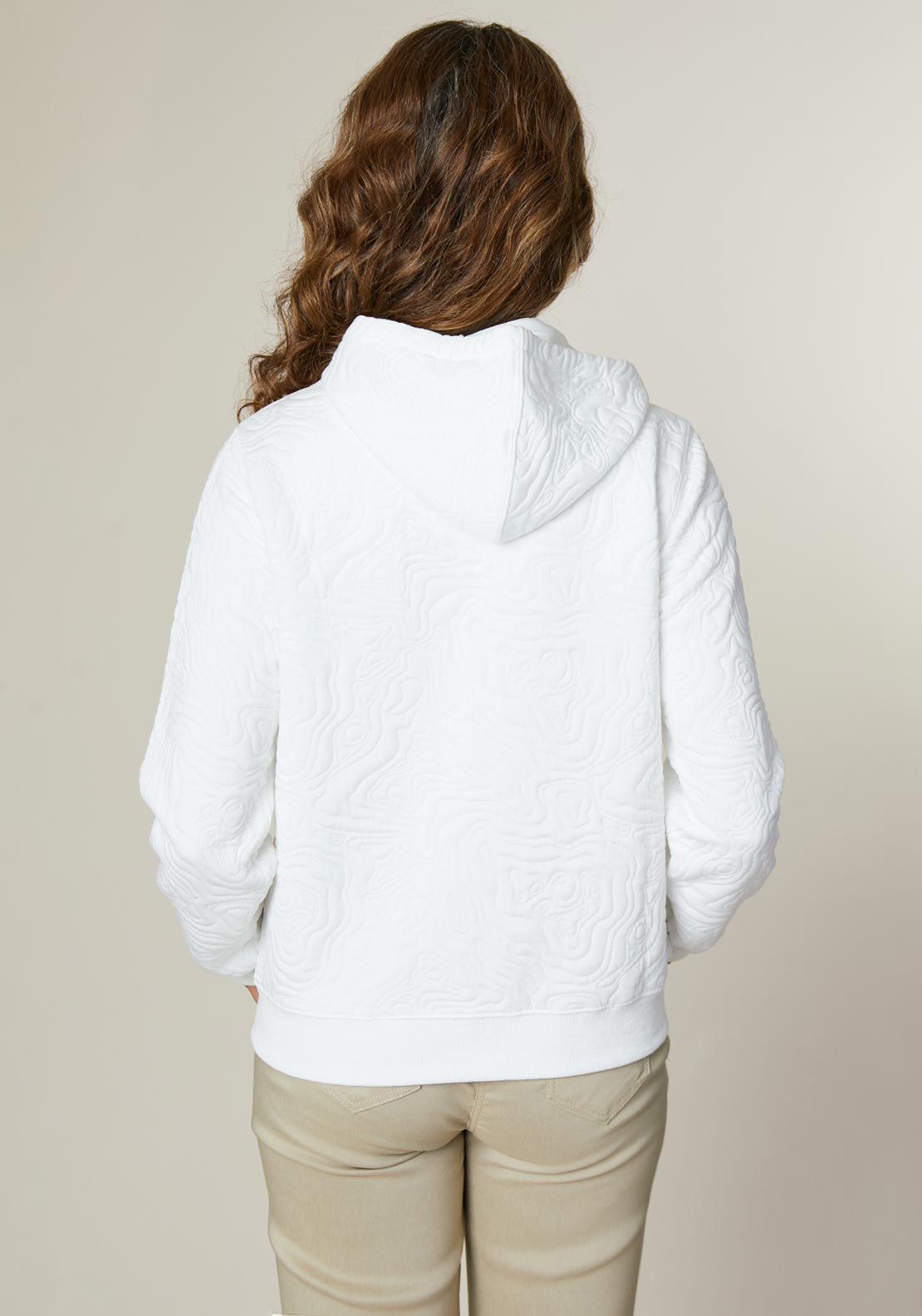 Jessica Graaf Wavy Embossed Zipped Sweatshirt, White