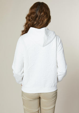 Jessica Graaf Wavy Embossed Zipped Sweatshirt, White