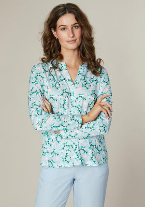Jessica Graaf Floral Print Tunic Top, Green