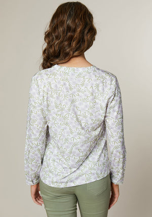 Jessica Graaf Floral Print Tunic Top, Purple and Green