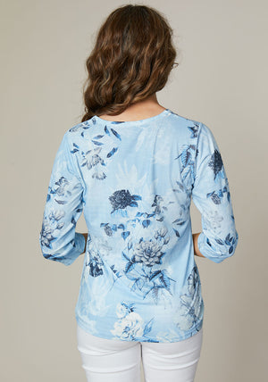Jessica Graaf Floral Print Top, Blue
