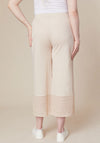 Jessica Graff Lace Trim Wide Leg Trousers, Beige
