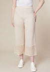Jessica Graff Lace Trim Wide Leg Trousers, Beige