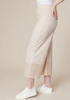 Jessica Graff Lace Trim Wide Leg Trousers, Beige