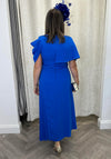 Lizabella Drape Shoulder Midi Dress, Blue