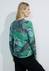 Cecil Floral Print Cosy Top, Strong Khaki
