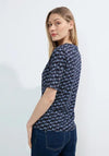 Cecil Print Tunic Blouse, Universal Blue