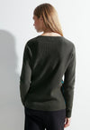 Cecil Text Print Knit Sweater, Dynamic Khaki