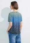 Cecil Burnout Text Print T-Shirt, Universal Blue