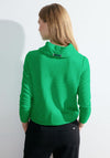 Cecil Drawstring Neckline Ribbed Top, Celery Green