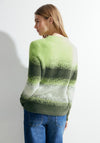 Cecil Fluffy Striped Knitted Sweater, Dynamic Khaki