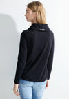 Cecil Drawstring Neckline Ribbed Top, Universal Blue