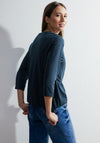 Cecil Zig Zag Embellished Top, Strong Petrol Blue