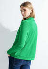 Cecil Stand Up Collar Drawstring Detail Sweatshirt Jacket, Celery Green