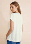 Street One V-Split Neck Viscose Blouse, Off-White