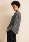 Street One Slit Neckline Bamika Style Blouse, Black